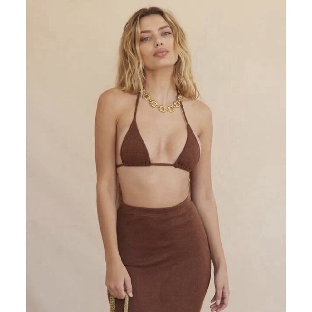 Savannah Morrow Bronze Triangle Knit Top‎ Size XS (MSRP $139)